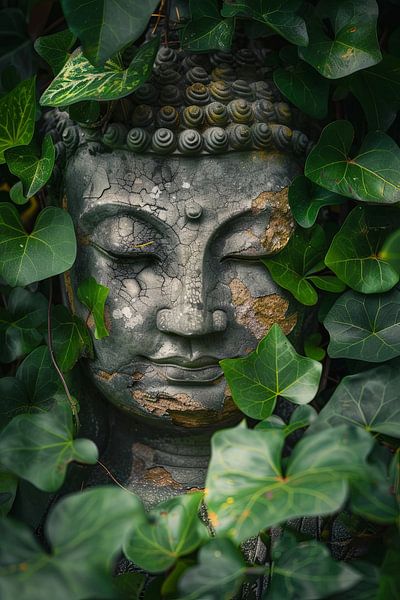 Bouddha au milieu des plantes par Poster Art Shop