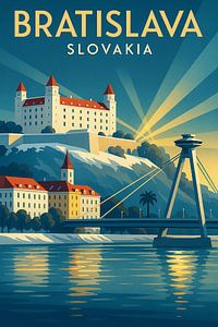 Bratislava Slowakei Vintage Travel Poster