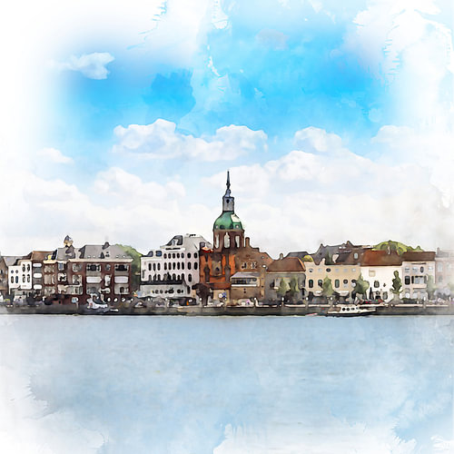 Vue sur Dordrecht, en Hollande-Méridionale sur Danny de Klerk