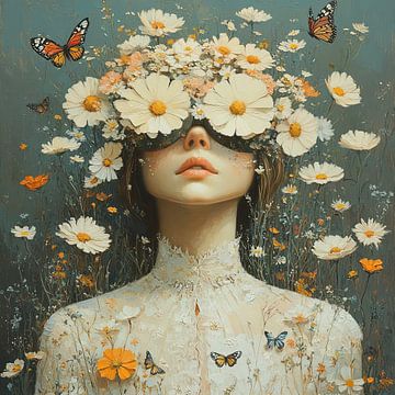 Flowers | Flowers Woman by Eye catching paintings