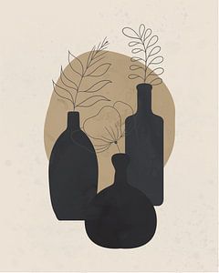 Nature morte minimaliste avec trois vases sur Tanja Udelhofen