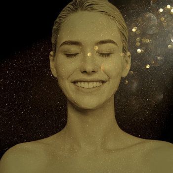 Sourires en paillettes d'or - Photographie artistique dans une atmosphère de conte de fées