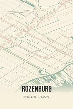 Vintage landkaart van Rozenburg (Noord-Holland) van MijnStadsPoster