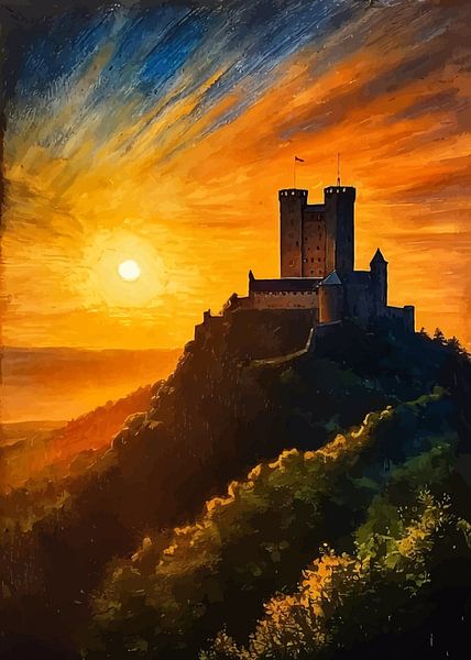 Coucher de soleil sur le château de la Wartburg par MIROKKU