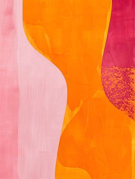 Roze Oranje Abstract van Gypsy Galleria