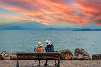 Sonnenuntergang am Gardasee in Italien