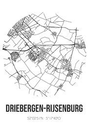 Driebergen-Rijsenburg (Utrecht) | Carte | Noir et blanc sur Affiches de lieux