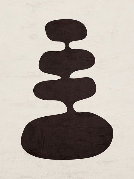 Organic abstract art - black and white tones by Online Arts