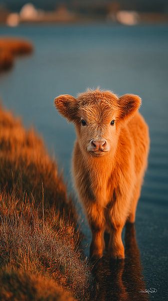 Scotch highlander / Scotch highlander calf by Gelissen Artworks