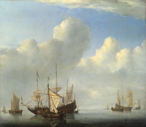 Een Nederlands schip dat naar Anker komt, Willem van de Velde