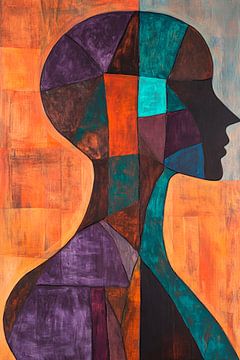 Colours of silence - Profile art Shadow plays - Human by Poster Art Shop