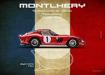 Montlhery Ferrari 250GTO Vintage Querformat von Theodor Decker