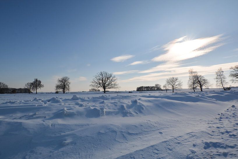 Schneeverwehungen bei Neukamp, Putbus, Insel Rügen von GH Foto & Artdesign