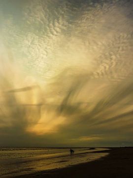 Halo boven het strand van Rockanje in de avond van Anneriek de Jong