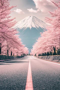 Kersenbloesemroute Fuji van Poster Art Shop