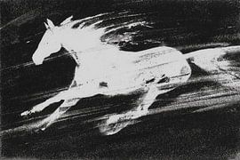 Laufendes weißes Pferd von Chromatic Storm Studio