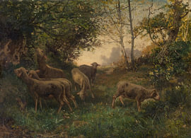 Hippolyte Boulenger - Moutons à l'orée de la forêt, 1864