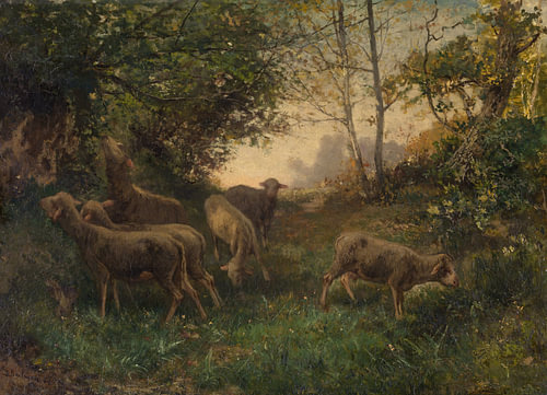 Hippolyte Boulenger – Schafe am Waldrand, 1864