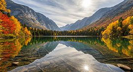 Herbstreflexion – Majestätischer Bergsee im Spiegelglanz