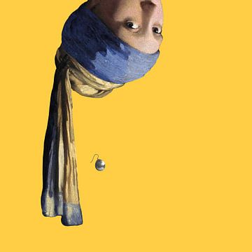 Vermeer Meisje met de Parel ondersteboven popart van Miauw webshop