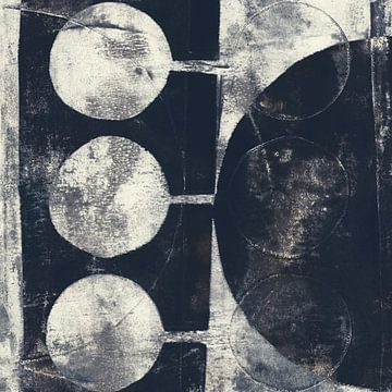 Retro abstracte industriële geometrie in zwart, wit, roestbruin