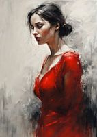 Abstract Portret - Lady in Red 1