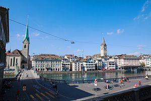 Zürich - Blick vom Großmünster über die Limmat