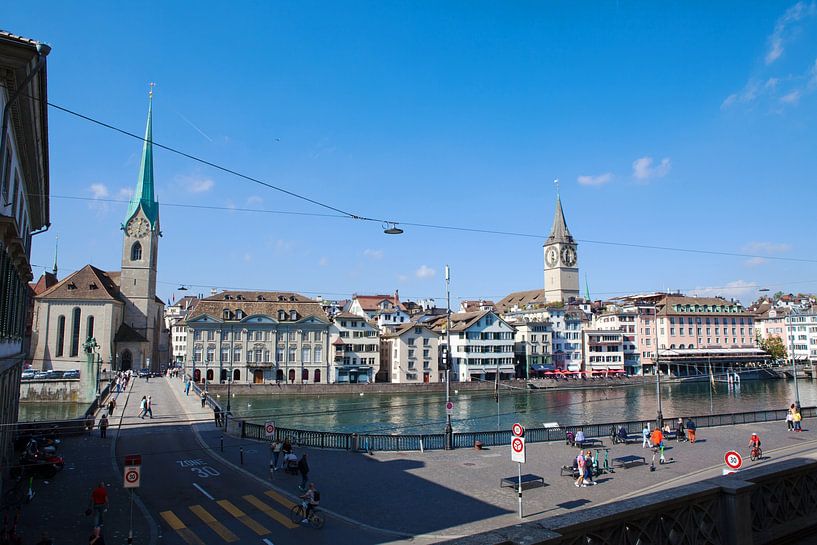 Zurich - View from the Grossmünster over the river Limmat by t.ART