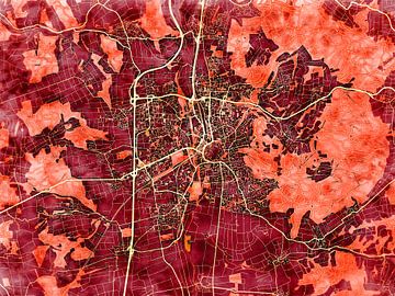 Kaart van Göttingen in de stijl 'Amber Autumn' van Maporia