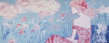 Vrouw en bloemen | Dromerige vrouw van Zen en Meer