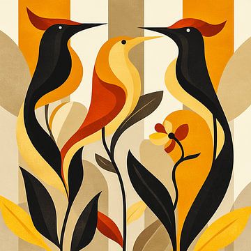 Feathered Horizons | Een Inspirerende Reis door Abstracte Vogelkunst van Karina Brouwer