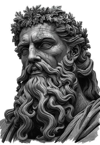 Zeushoofd: antieke stenen sculptuur