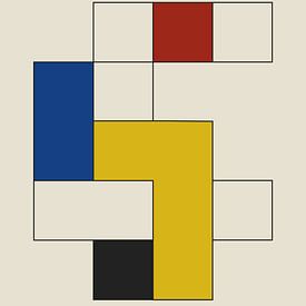 Composition Bauhaus avec des couleurs primaires sur MDRN HOME