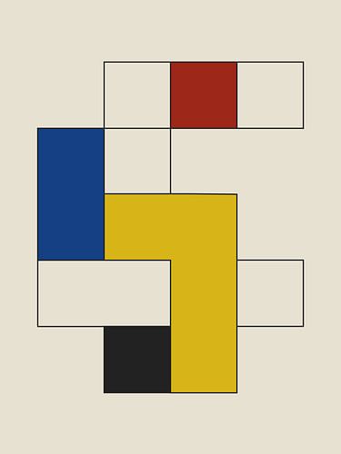 Composition Bauhaus avec des couleurs primaires