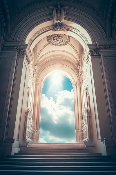 Light-flooded archway with sky by Poster Art Shop