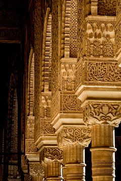 Moorse pilaren in het Alhambra - Granada van Lizanne van Spanje