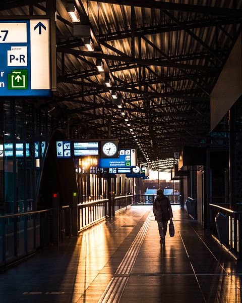 Goldene Stunde am Bahnhof von Bram Veerman