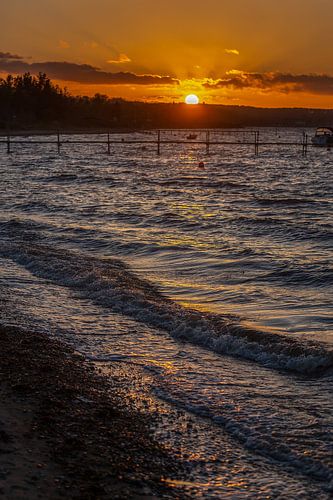 Sonnenuntergang im Vejle Fjord, Dänemark