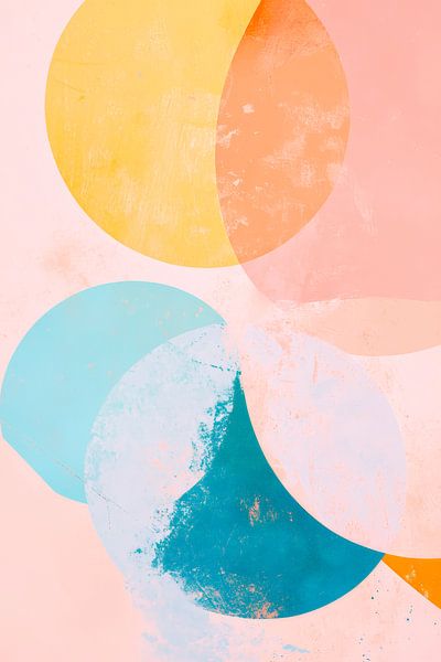 Farbige geometrische Formen auf Pastellhintergrund von Poster Art Shop