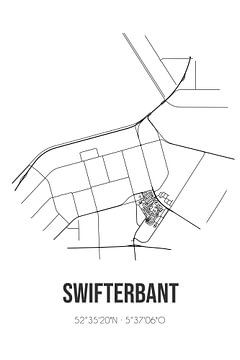 Swifterbant (Flevoland) | Karte | Schwarz und Weiß von Rezona