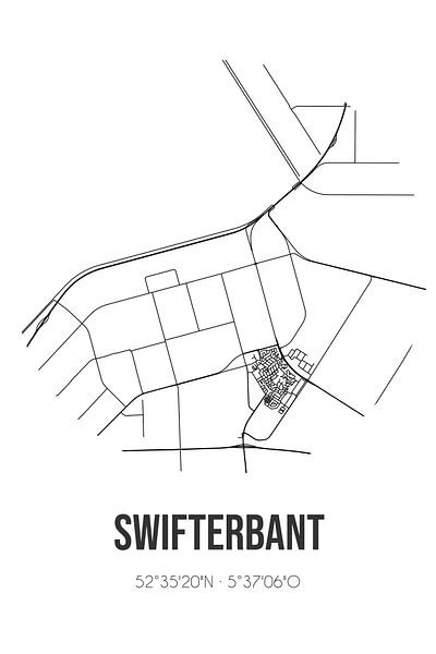 Swifterbant (Flevoland) | Map | Black and White by Prints of Place