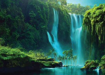 Smaragdgrüner Wasserfall