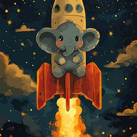 Elephant and Rocket by Lae