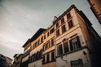 Buildings in sunset