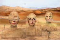 Drie vrouwen in de woestijn, niets zien, niets horen, niets zeggen... van Stefan teddynash thumbnail
