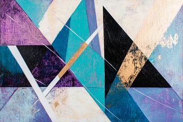 Chaos de triangles colorés - harmonie des formes sur Poster Art Shop