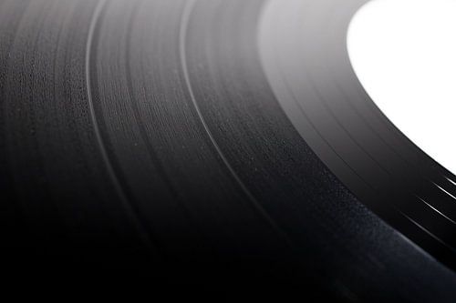 Abstracte foto close up van een 12 inch vinyl record LP. Music from the past.