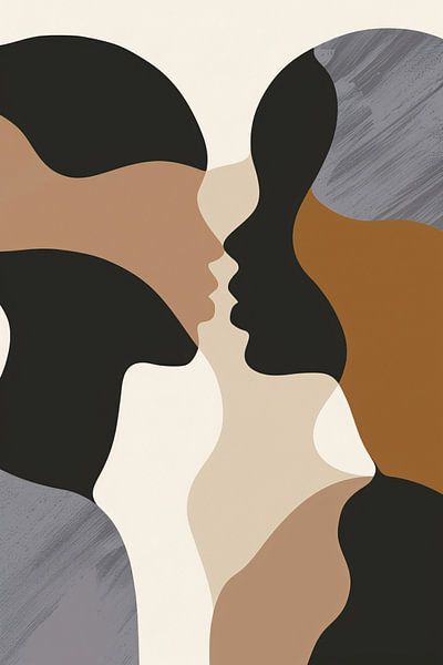 Intimität von zwei Gesichtern in Erdtönen von Art & Soul Creations