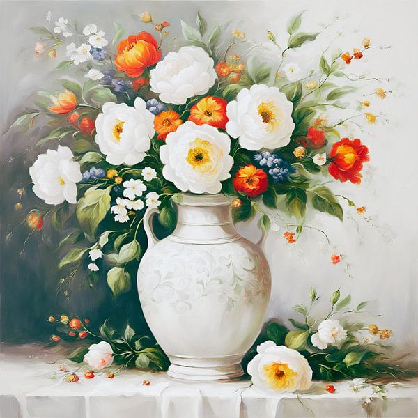 Vintage Flower Painting by ComfortQ