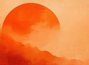 Große orangefarbene Kunstwerke